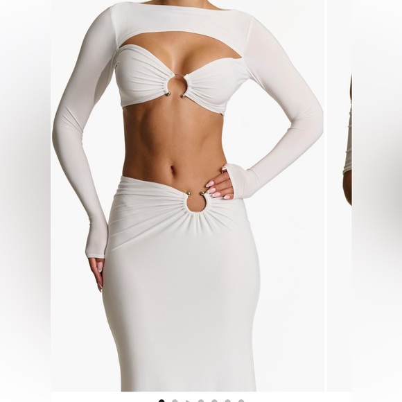 Naked Wardrobe White Ring Detail Cutout Skirt Set - Picture 2 of 7